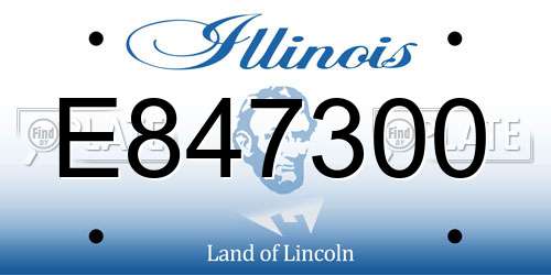 E847300 Illinois License Plate