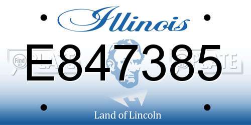 E847385 Illinois License Plate