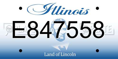 E847558 Illinois License Plate