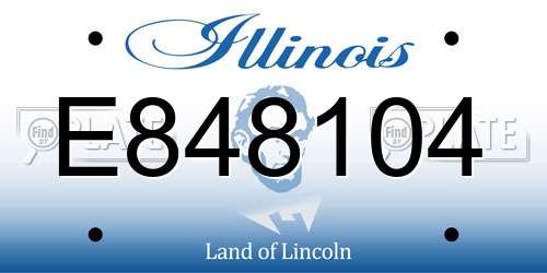 E848104 Illinois License Plate
