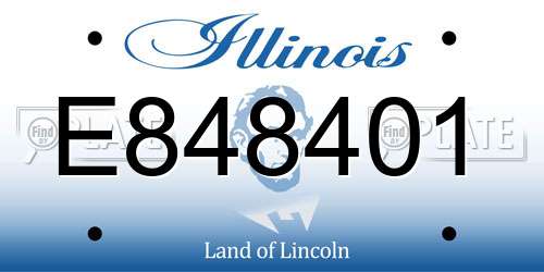 E848401 Illinois License Plate