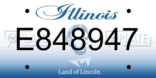 E848947 Illinois License Plate