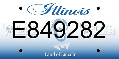 E849282 Illinois License Plate