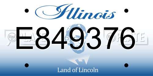 E849376 Illinois License Plate