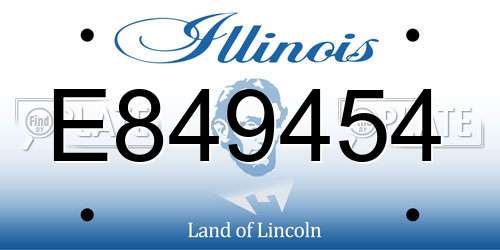 E849454 Illinois License Plate