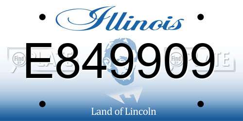 E849909 Illinois License Plate
