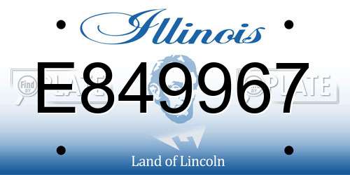 E849967 Illinois License Plate