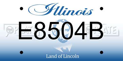 E8504B Illinois License Plate
