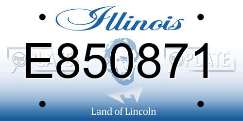 E850871 Illinois License Plate