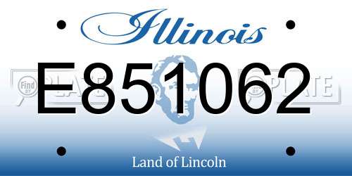 E851062 Illinois License Plate