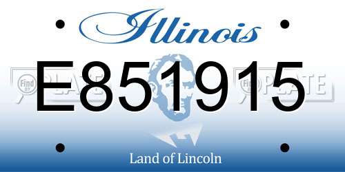 E851915 Illinois License Plate