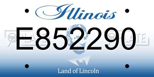E852290 Illinois License Plate