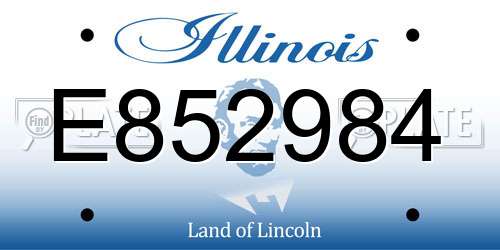 E852984 Illinois License Plate