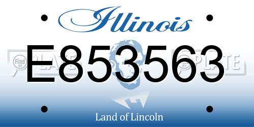 E853563 Illinois License Plate