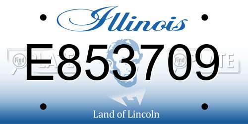 E853709 Illinois License Plate