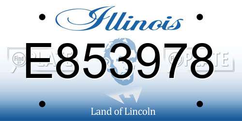 E853978 Illinois License Plate