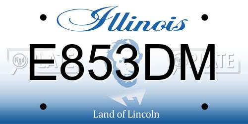 E853DM Illinois License Plate
