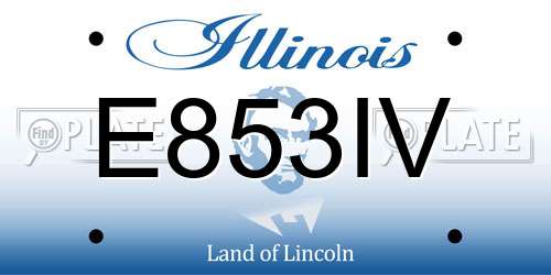 E853IV Illinois License Plate