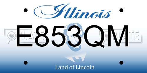 E853QM Illinois License Plate