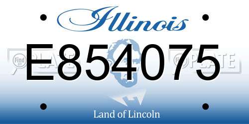 E854075 Illinois License Plate