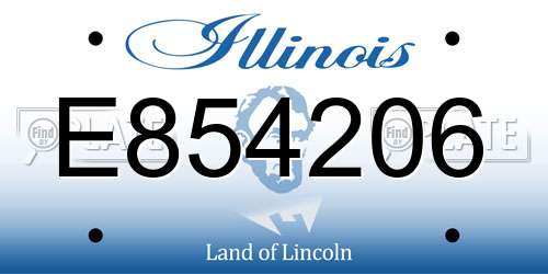 E854206 Illinois License Plate