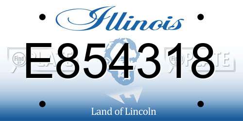 E854318 Illinois License Plate