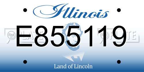 E855119 Illinois License Plate