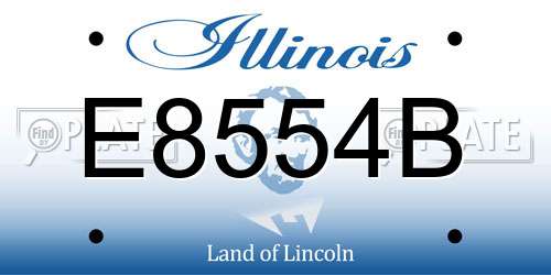 E8554B Illinois License Plate