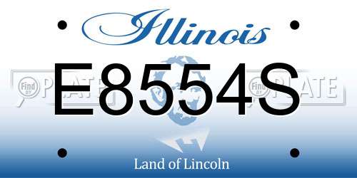 E8554S Illinois License Plate