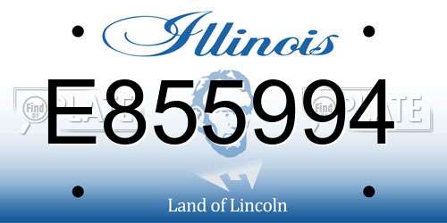 E855994 Illinois License Plate