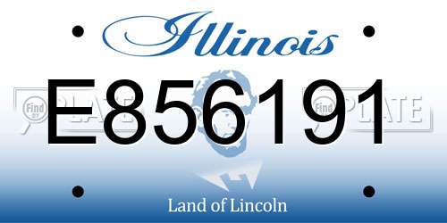 E856191 Illinois License Plate
