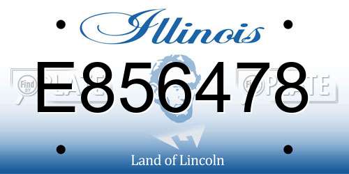 E856478 Illinois License Plate