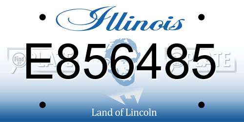 E856485 Illinois License Plate