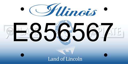 E856567 Illinois License Plate