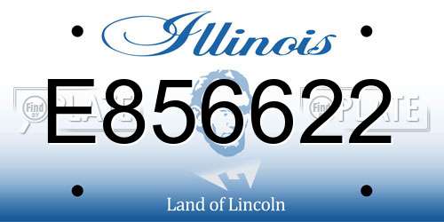 E856622 Illinois License Plate