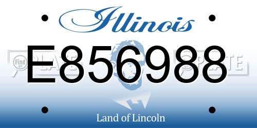 E856988 Illinois License Plate