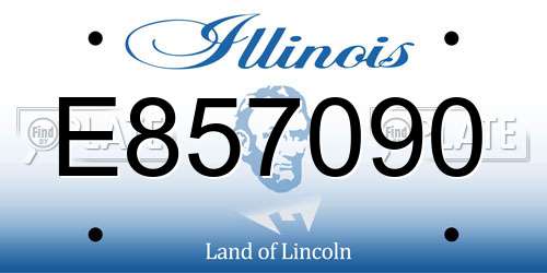 E857090 Illinois License Plate