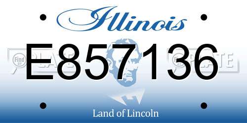 E857136 Illinois License Plate