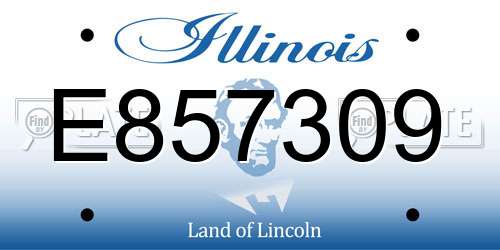 E857309 Illinois License Plate