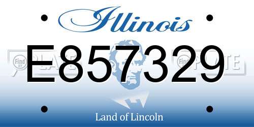 E857329 Illinois License Plate