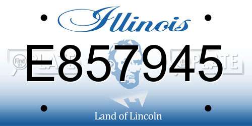 E857945 Illinois License Plate