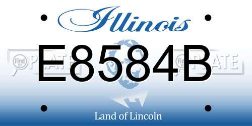 E8584B Illinois License Plate