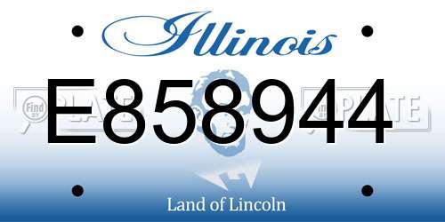 E858944 Illinois License Plate