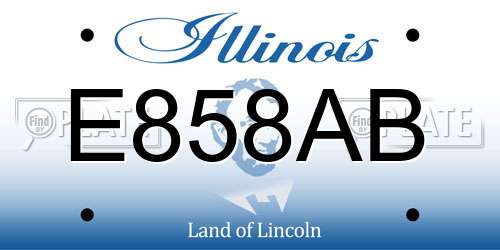 E858AB Illinois License Plate