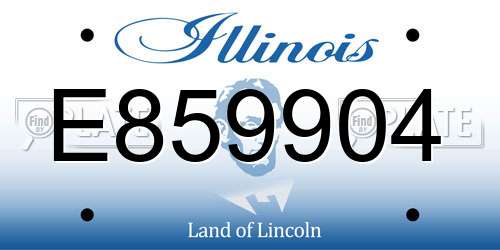 E859904 Illinois License Plate