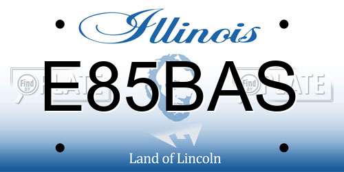 E85BAS Illinois License Plate