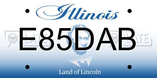 E85DAB Illinois License Plate