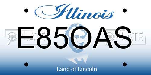 E85OAS Illinois License Plate
