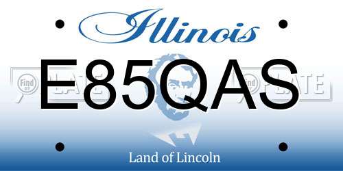 E85QAS Illinois License Plate