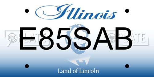 E85SAB Illinois License Plate